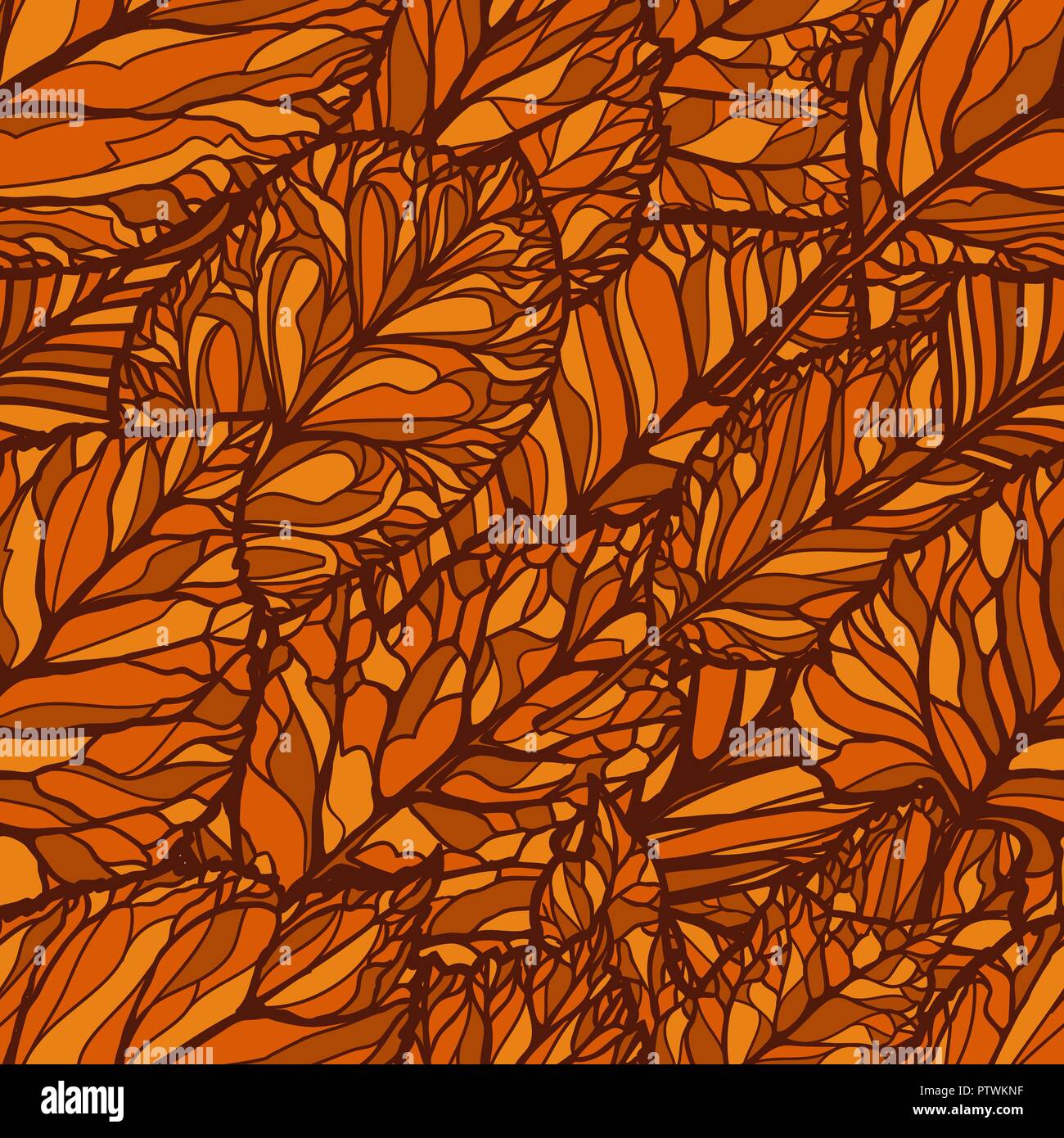 Motif florale. Les feuilles, l'automne en toile de fond. Illustration vecteur de fond décoratif Illustration de Vecteur
