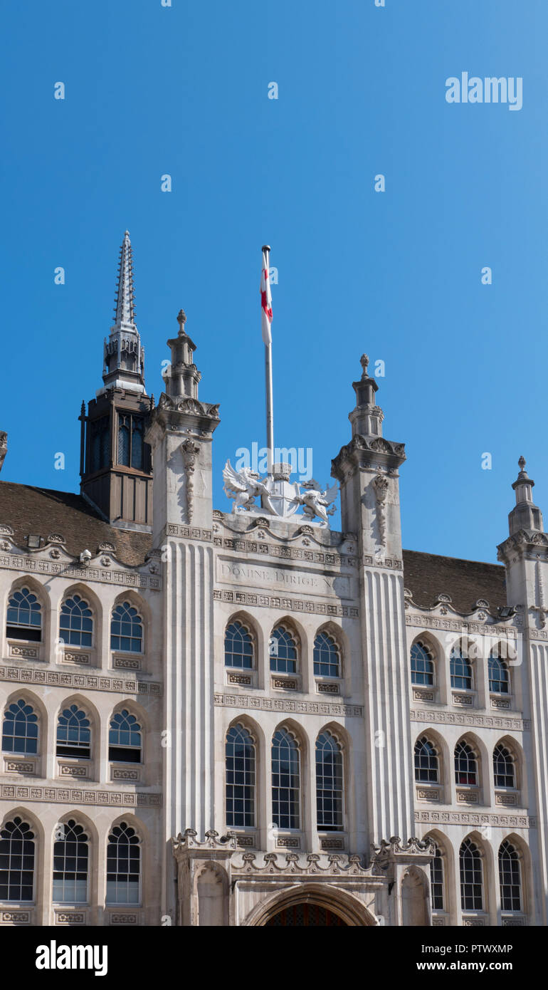 Guildhall à Londres, en Angleterre. Le bâtiment classé est le cérémonial et centre administratif de la ville de Londres et sa société. Banque D'Images