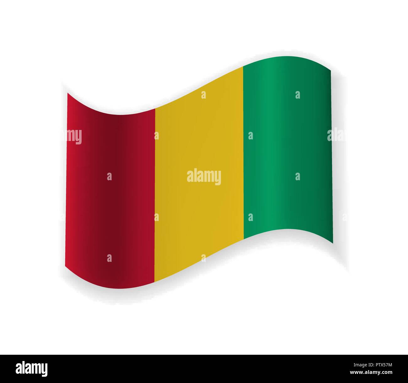 Drapeau de la Guinée. Pays d'Afrique. Vector illustration. La capitale Conakry Illustration de Vecteur