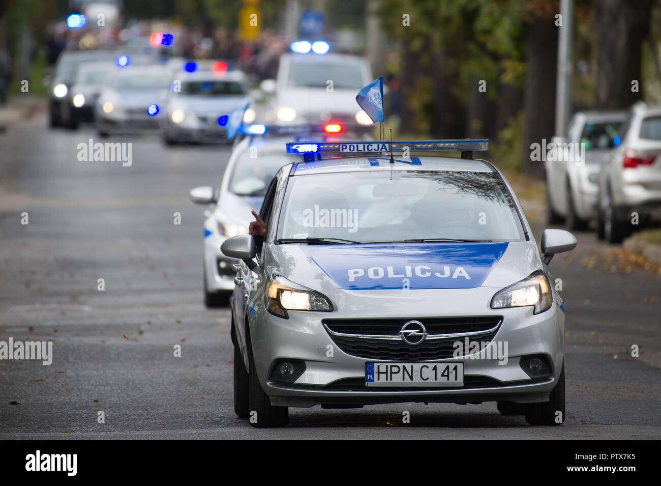 Voiture de police trafic polonais de Gdynia, Pologne. 2 octobre 2018 © Wojciech Strozyk / Alamy Stock Photo Banque D'Images