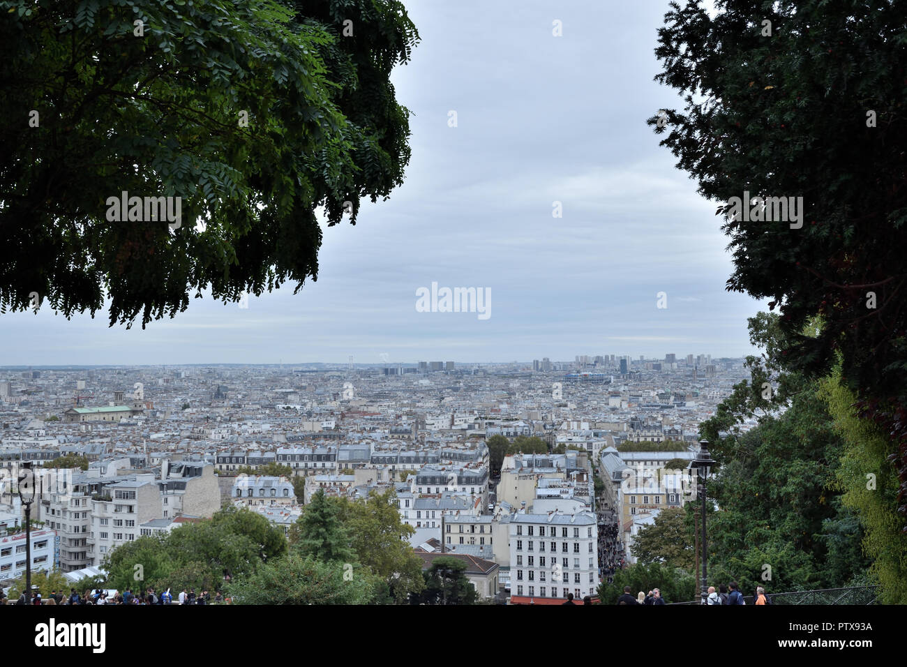 Vue sur Paris depuis la Butte Montmartre Banque D'Images