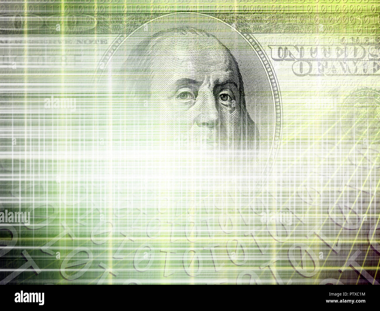 Image business internet conceptuel d'un code binaire technologie pur avec de l'argent Banque D'Images