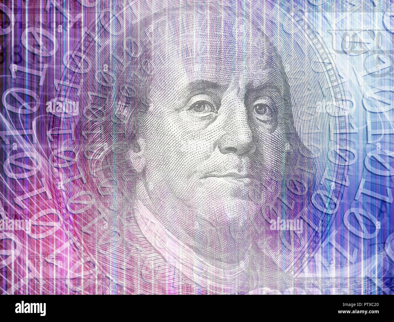 Image business internet conceptuel d'un code binaire technologie pur avec de l'argent Banque D'Images