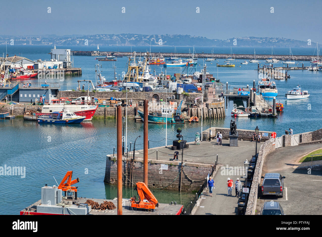 Brixham ; port ; port ; bateaux ; Golden Hind ; replica ; voile navire ; Banque D'Images
