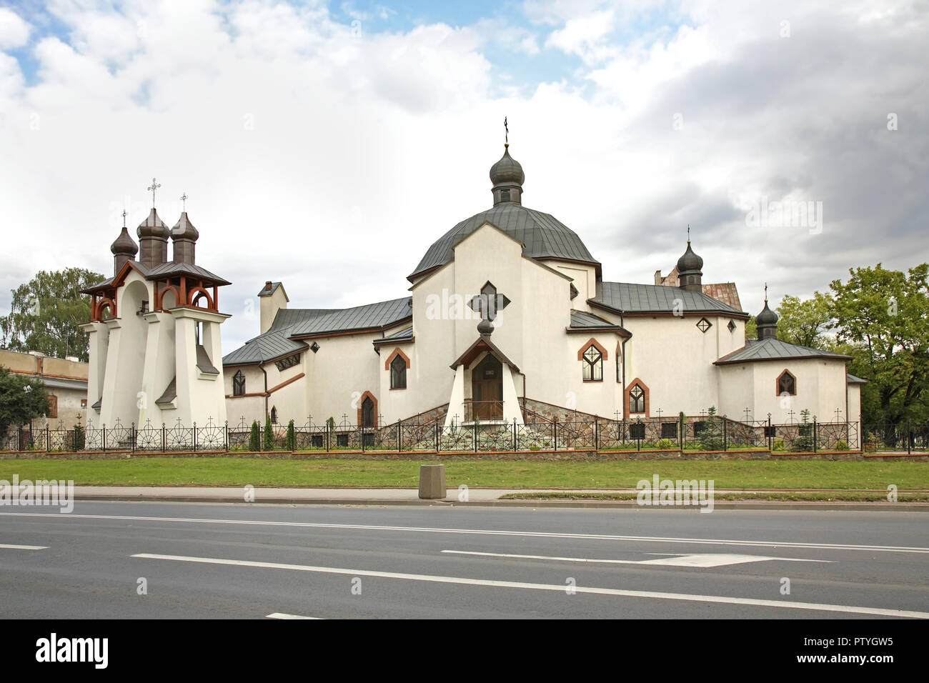 Eglise grecque-catholique de Saint Basile le Grand à Ketrzyn. Pologne Banque D'Images