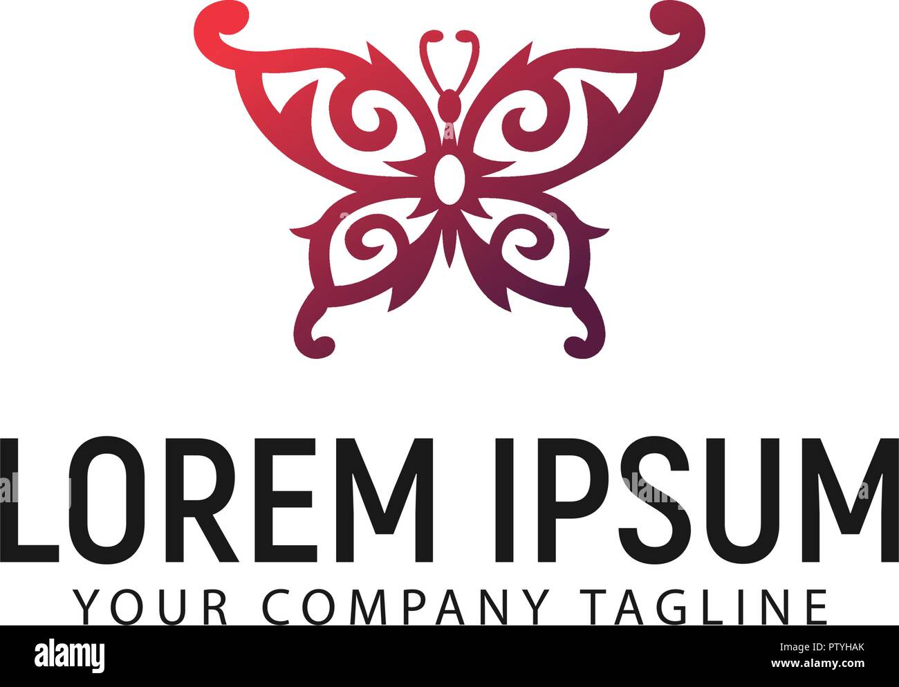 Décoration papillon modèle concept conception de logo Illustration de Vecteur