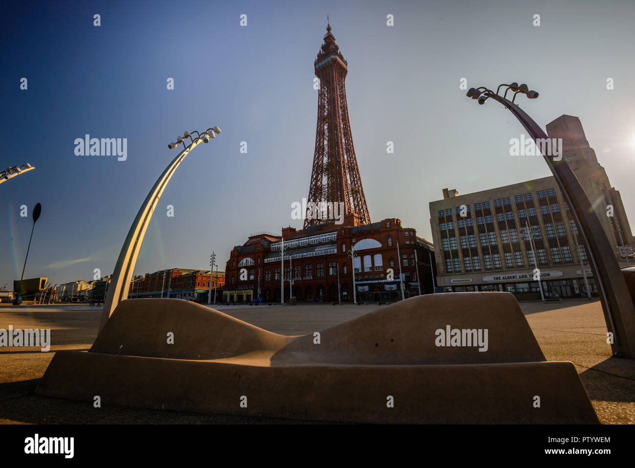 La tour de Blackpool et le front, Blackpool, Lancashire, Royaume-Uni Banque D'Images