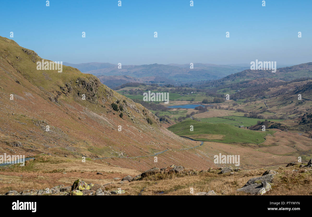 Honister Pass, Parc National de Lake District, Cumbria, Angleterre, Royaume-Uni Banque D'Images