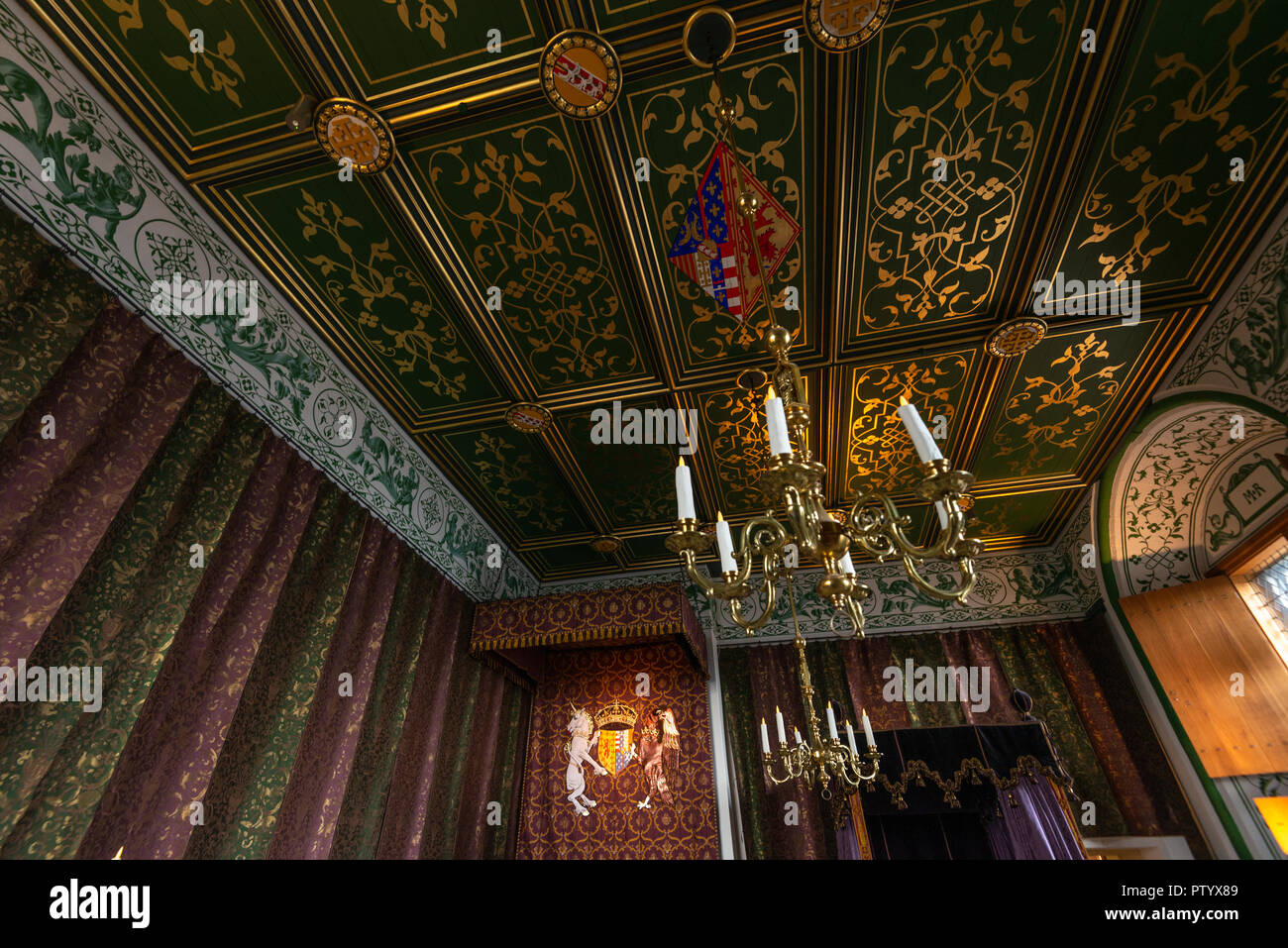La présence de la reine, interioir Chambre Château de Stirling, Stirling, Ecosse, Royaume-Uni Banque D'Images