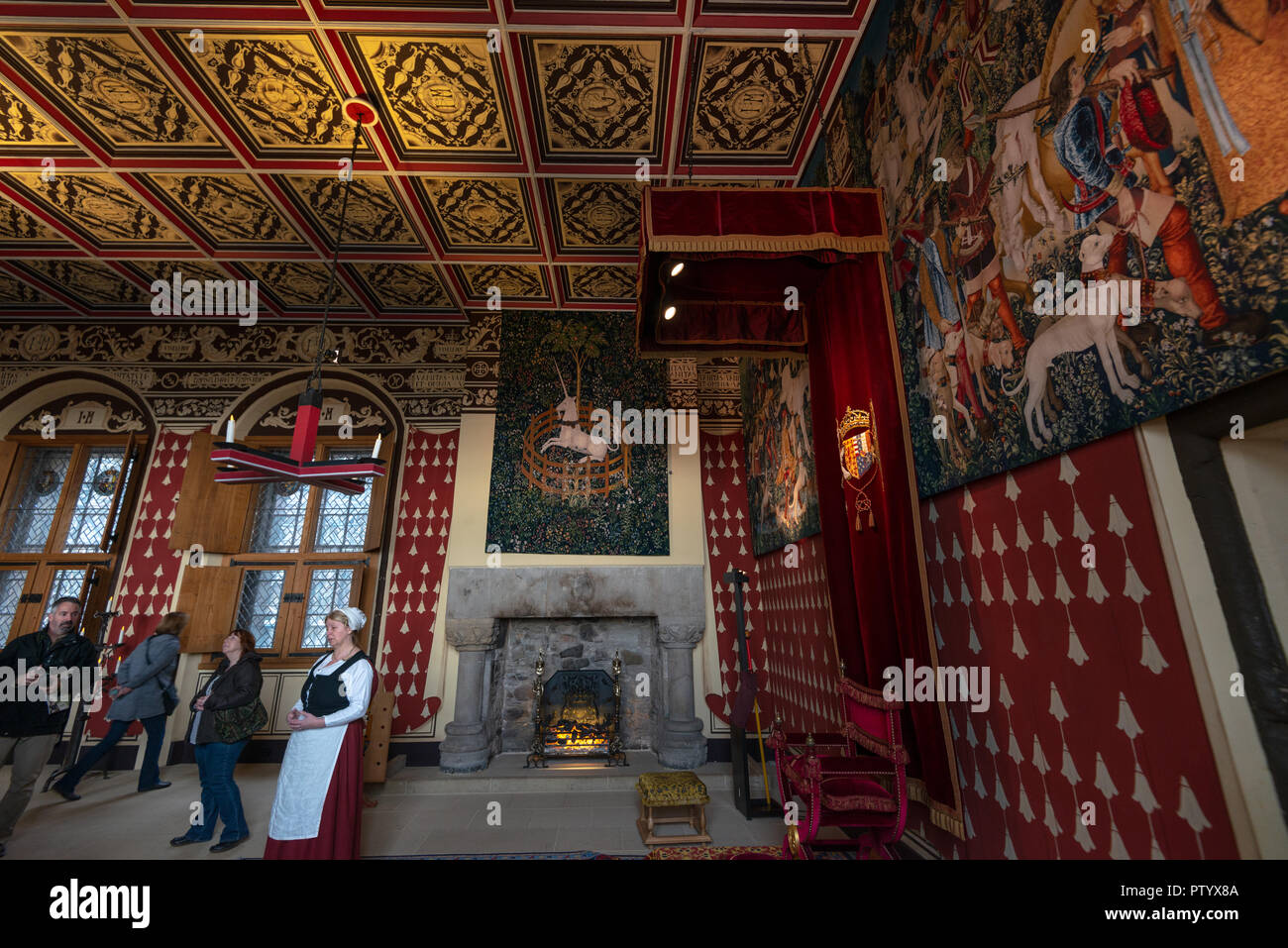 La présence de la reine, interioir Chambre Château de Stirling, Stirling, Ecosse, Royaume-Uni Banque D'Images