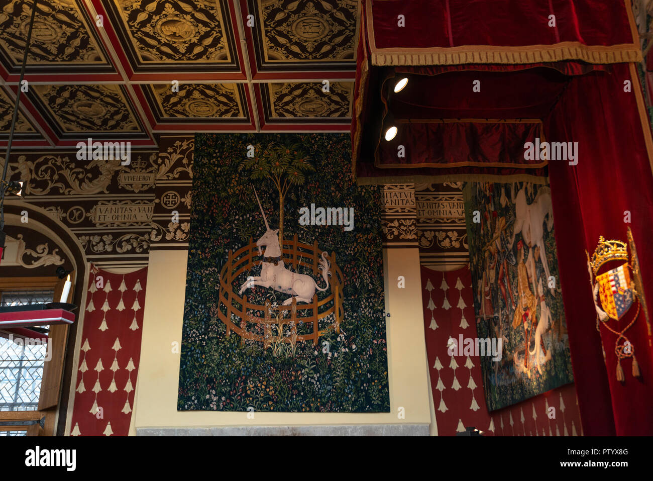 La présence de la reine, interioir Chambre Château de Stirling, Stirling, Ecosse, Royaume-Uni Banque D'Images