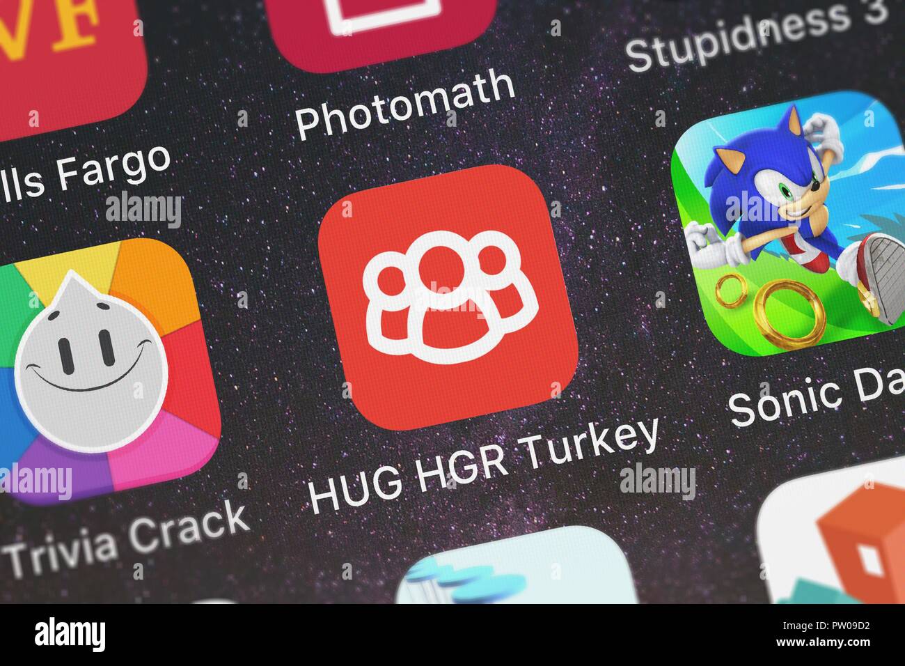 Londres, Royaume-Uni - 11 octobre 2018 : l'icône de HUG HGR Turquie Honeywell International, Inc. sur un iPhone. Banque D'Images