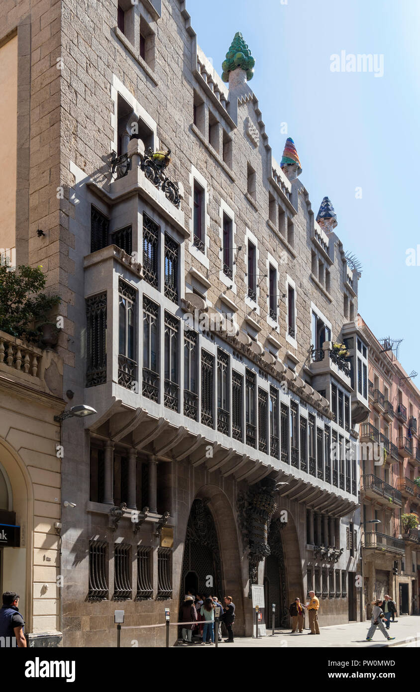 Antoni Gaudi, Palau Guell, El Raval, Barcelone, Espagne Banque D'Images