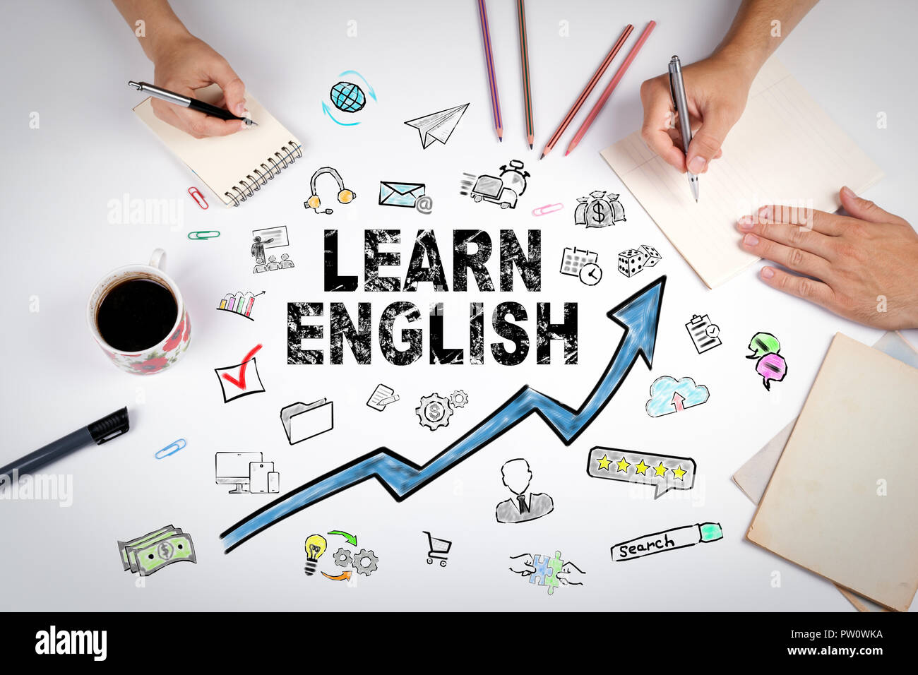 Apprendre l'anglais gratuit. L'éducation et de carrière Banque D'Images