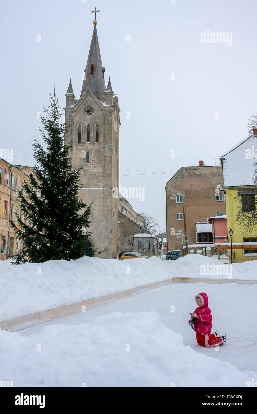 L'hiver en ville. Riga, Lettonie. Banque D'Images
