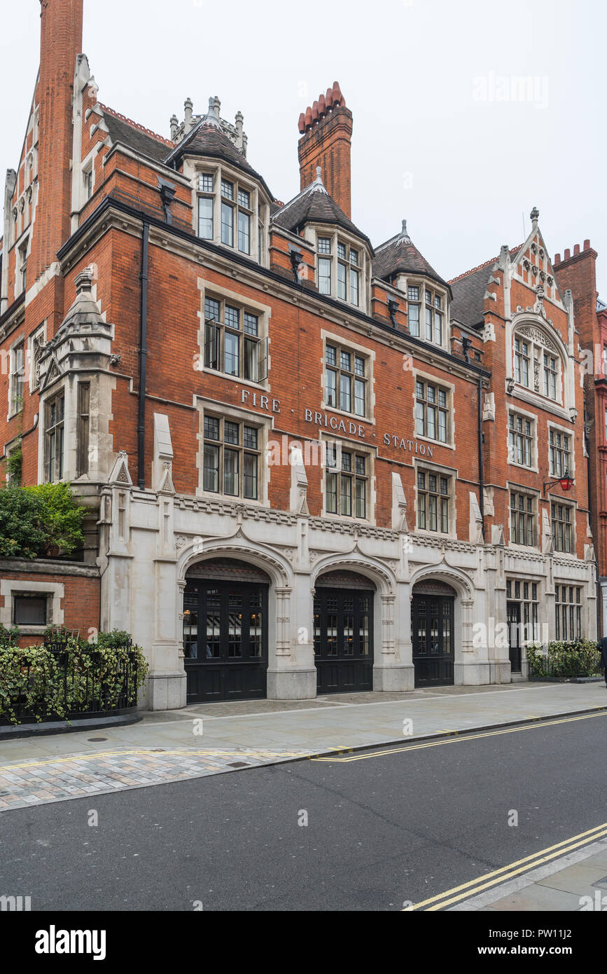 Le Chiltern Hotel et restaurant Firehouse, Chiltern Street, Marylebone, London, England, UK Banque D'Images