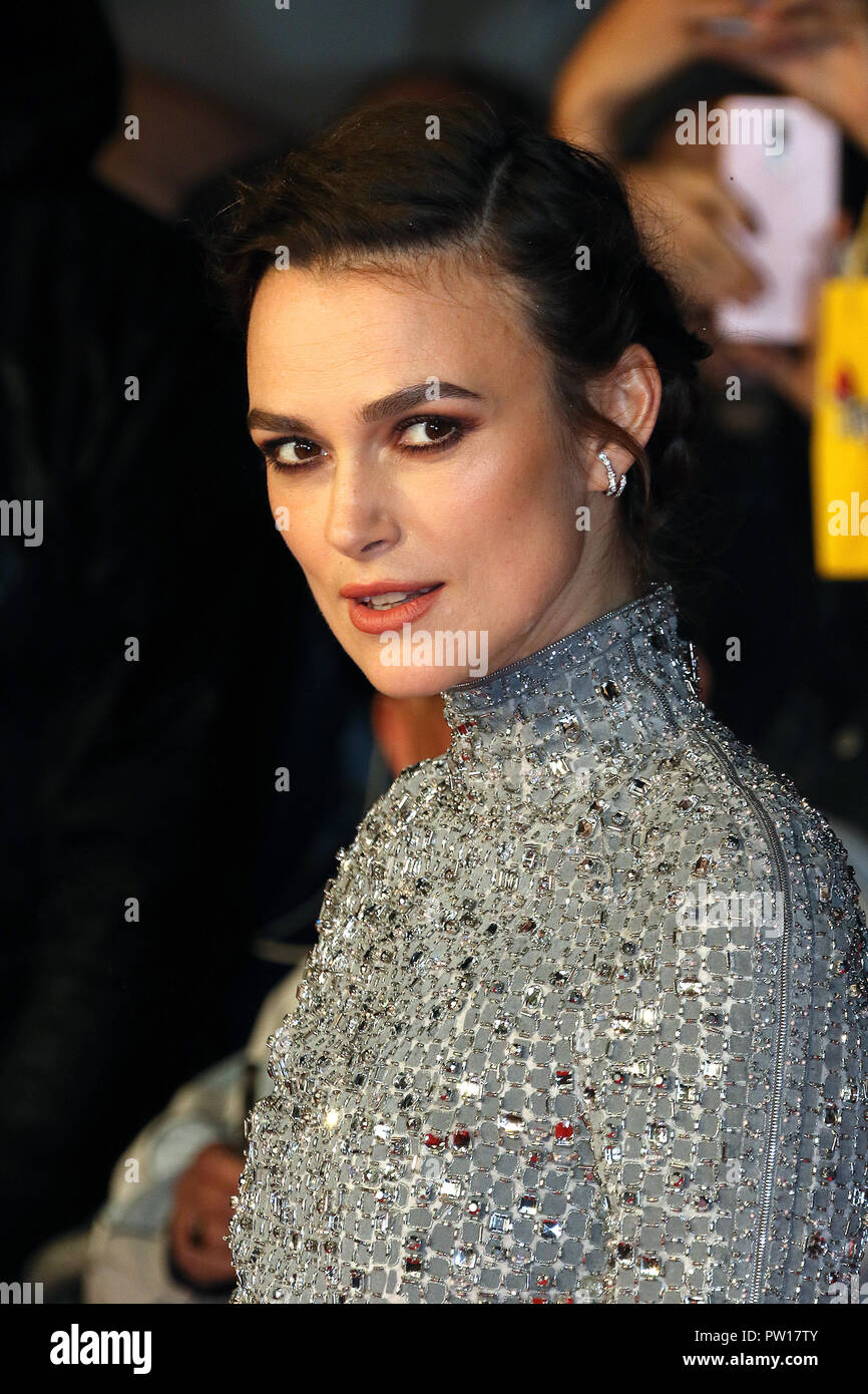 Londres, Royaume-Uni. 11Th Oct 2018. Keira Knightley, Colette - UK Premiere, BFI London Film Festival Gala mécènes, Leicester Square, Londres, Royaume-Uni, 11 octobre 2018, photo de Richard Goldschmidt : Riche de crédit Gold/Alamy Live News Banque D'Images