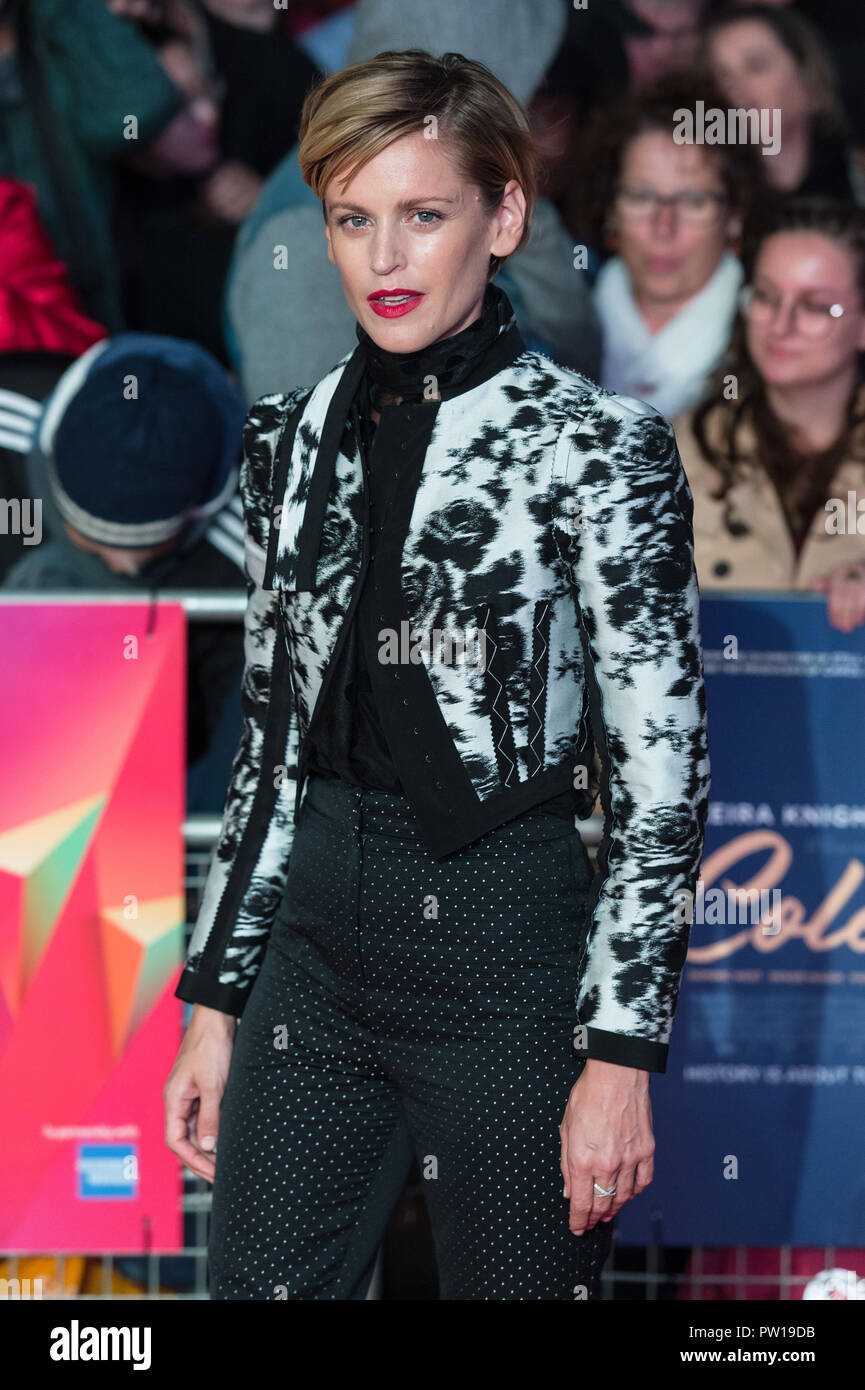 Londres, Royaume-Uni. 11 octobre 2018. Denise Gough assiste à la première du film britannique 'Colette' au Cineworld, Leicester Square durant la 62e Festival du Film de Londres BFI Mécènes Gala. Credit : Wiktor Szymanowicz/Alamy Live News Banque D'Images