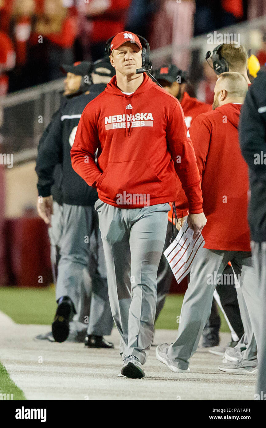 Madison, WI. 06 Oct, 2018 des États-Unis. L'entraîneur-chef Scott Cornhuskers du Nebraska Frost en action pendant un match de football de la NCAA Division 1 entre le Nebraska et le Wisconsin Badgers Cornhuskers au Camp Randall Stadium à Madison, WI.Participation : 80 051.Le Wisconsin a remporté 41-24.Michael Spomer/Cal Sport Media/Alamy Live News Banque D'Images