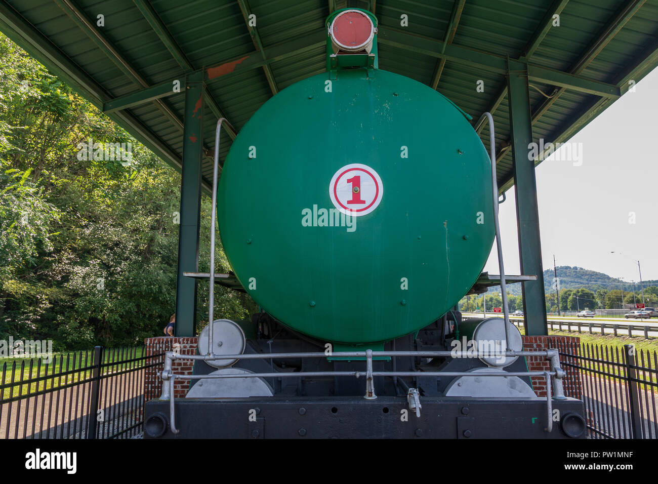 Ripley, TN, USA-10/1/18 : Nez de NARC locomotive à vapeur, peut-être la dernière de ces moteur utilisé aux États-Unis Banque D'Images