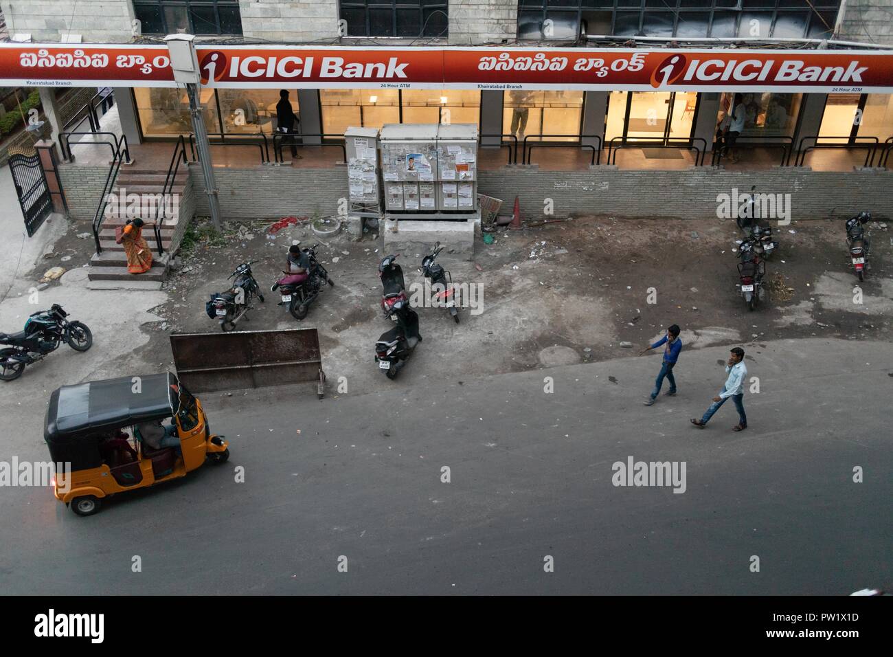 HYDERABAD, INDE - Août 23,2018 ICICI Bank est une banque multinationale indienne basée à Mumbai, Maharashtra, Inde.C'est un des principaux priva Banque D'Images