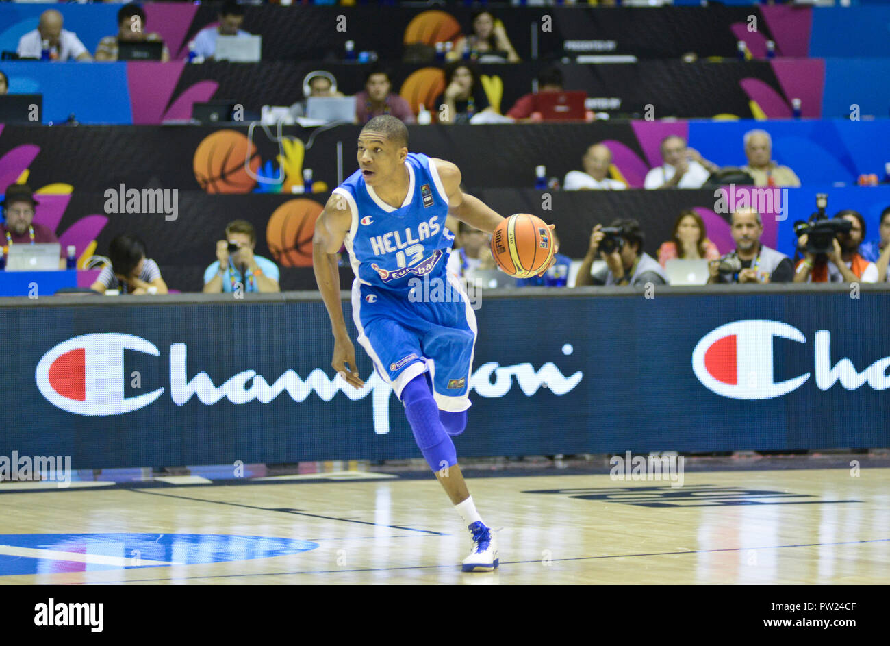Giannis Antetokounmpo. L'Équipe nationale de basket-ball de la Grèce. Coupe du Monde de la FIBA, l'Espagne 2014 Banque D'Images
