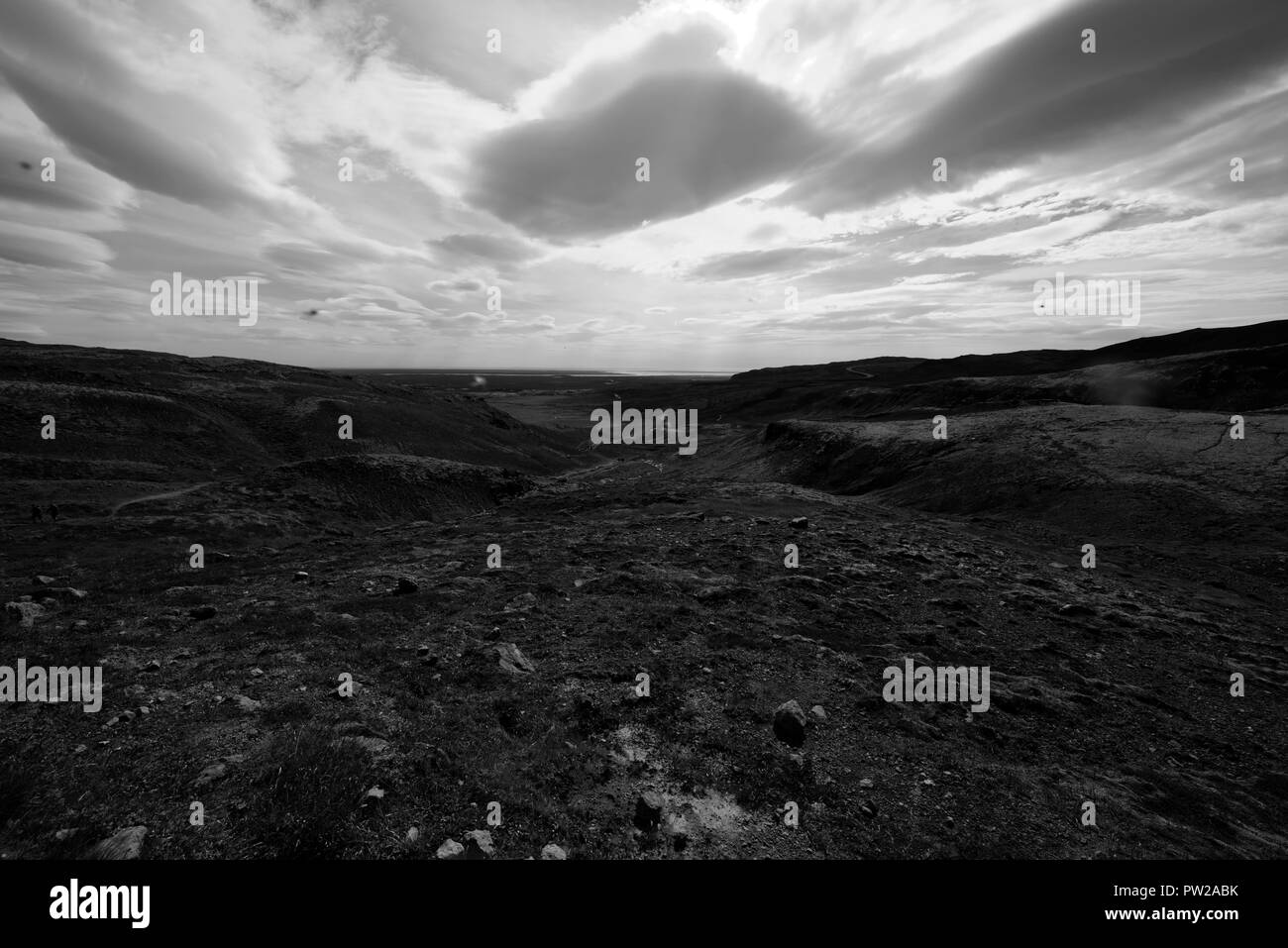 Près de Hveragerði, Islande. La rivière chaude géothermique de Reykjadalur au est un endroit populaire pour se baigner Banque D'Images