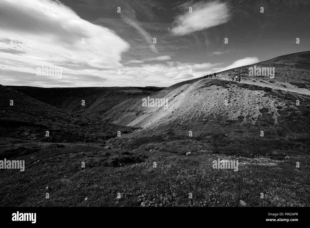 Près de Hveragerði, Islande. La rivière chaude géothermique de Reykjadalur au est un endroit populaire pour se baigner Banque D'Images