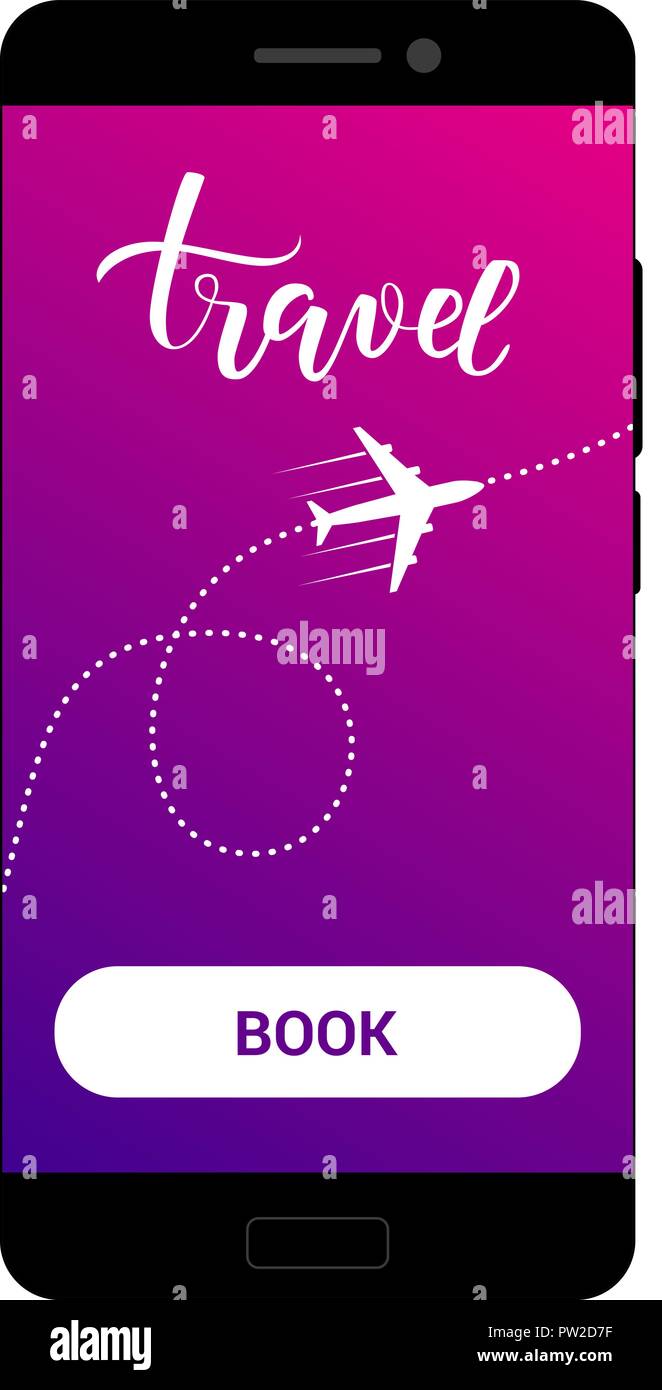 Avion icône sur l'écran d'un smartphone Illustration de Vecteur