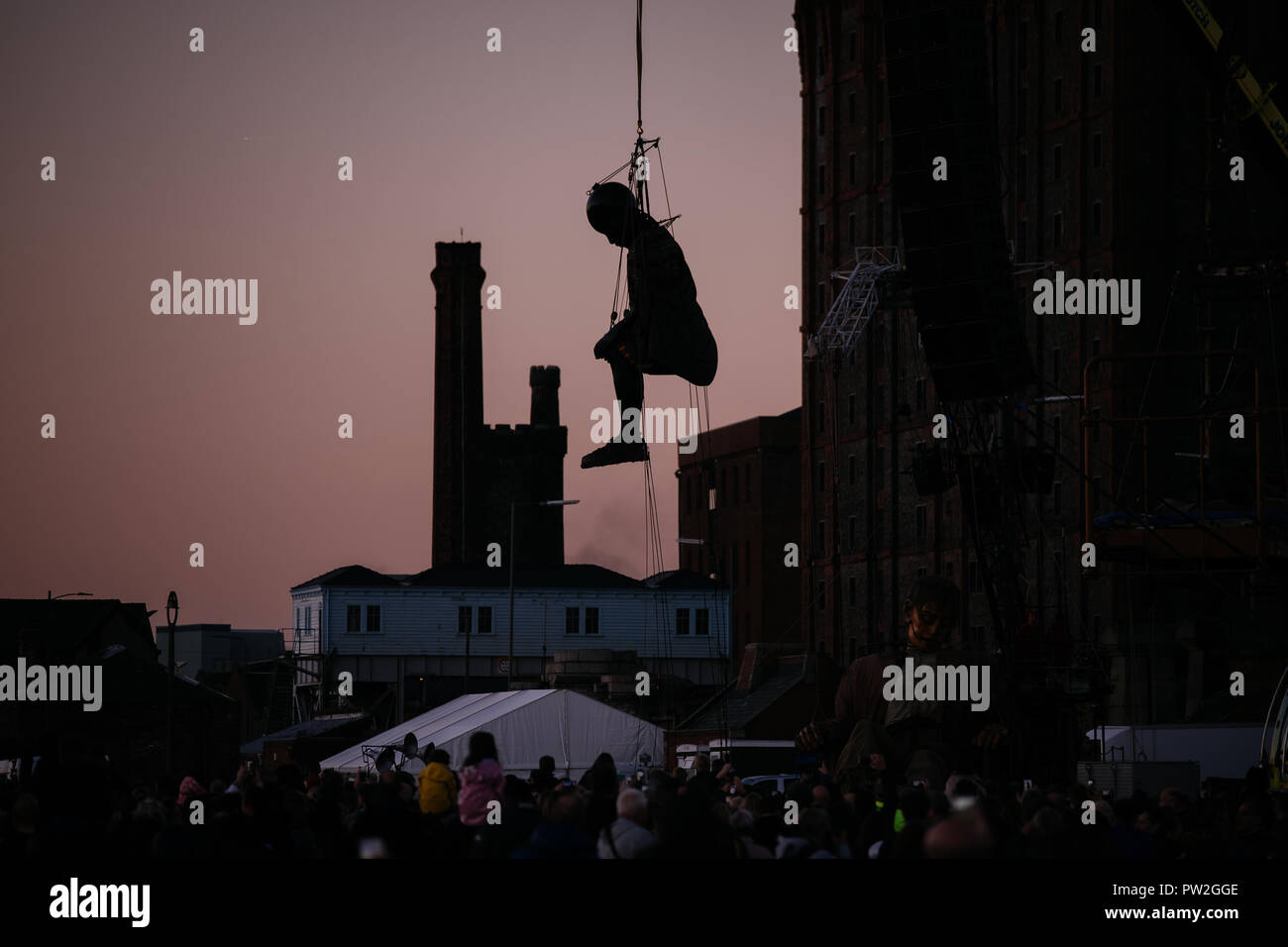 Octobre, 2018. Liverpool, Royaume-Uni. Pour la dernière fois, dans le monde, le "prendre des géants dans les rues de Liverpool dans le cadre de 'Liverpool's Dream'. Banque D'Images