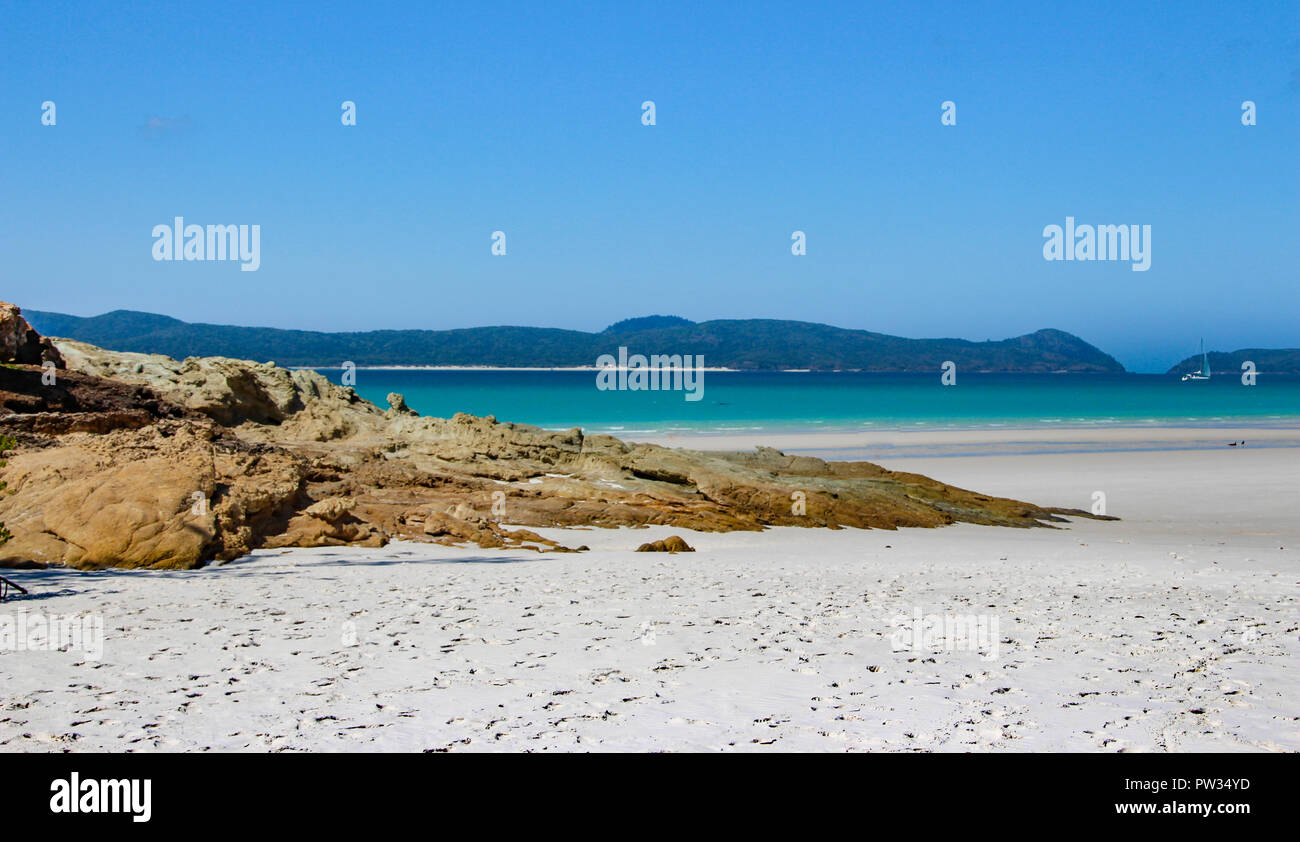 Whitsunday's Queensland Australie - célèbre Whitehaven Beach Banque D'Images