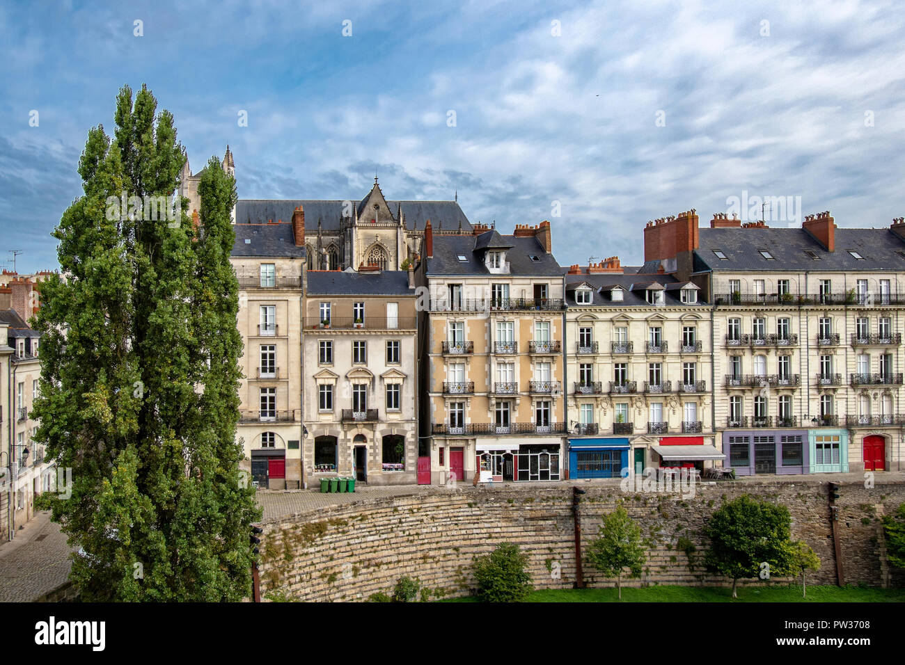 Bâtiments vus du château à Nantes Banque D'Images