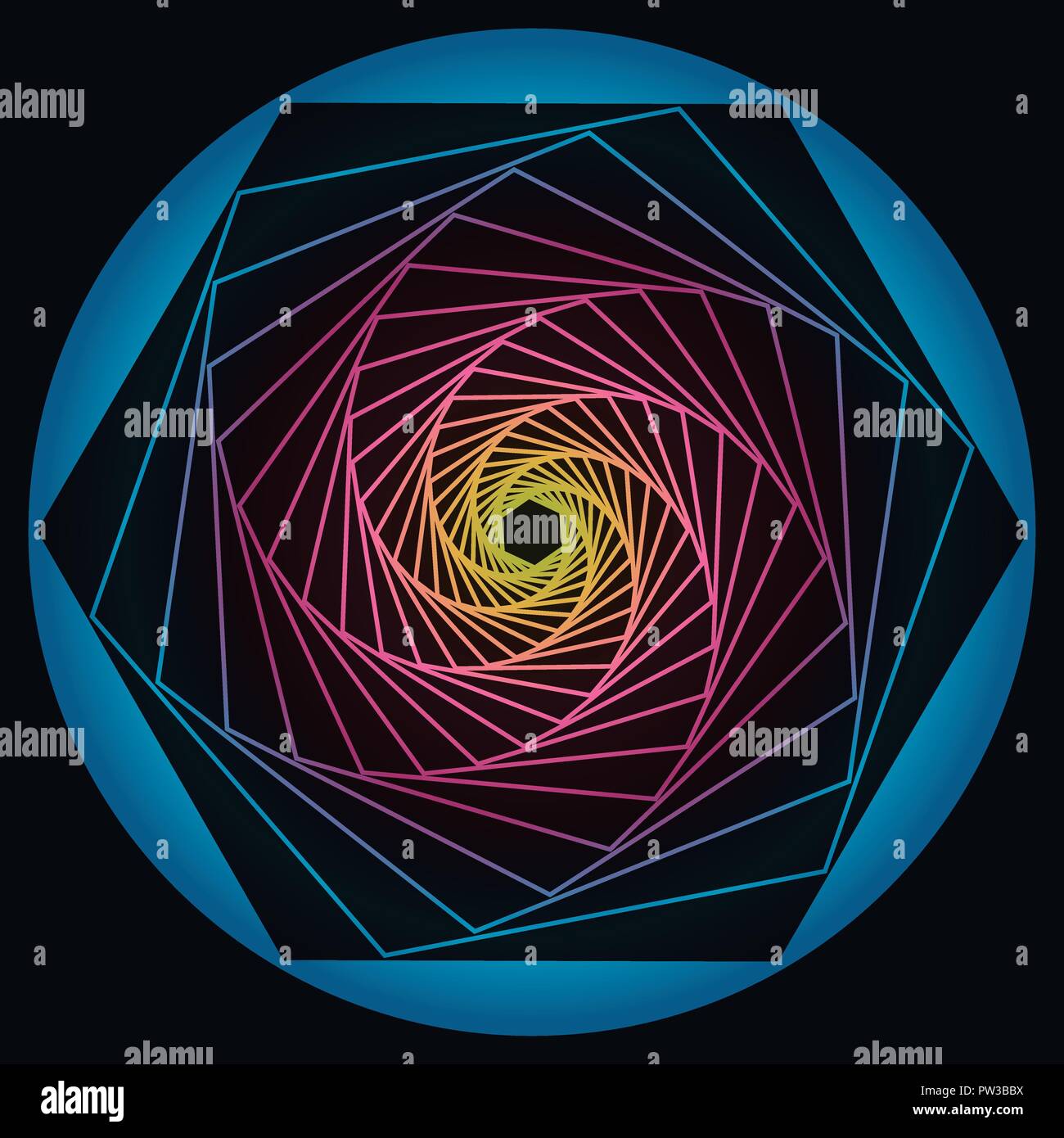 Lignes tourbillonné hexagonale Illustration de Vecteur