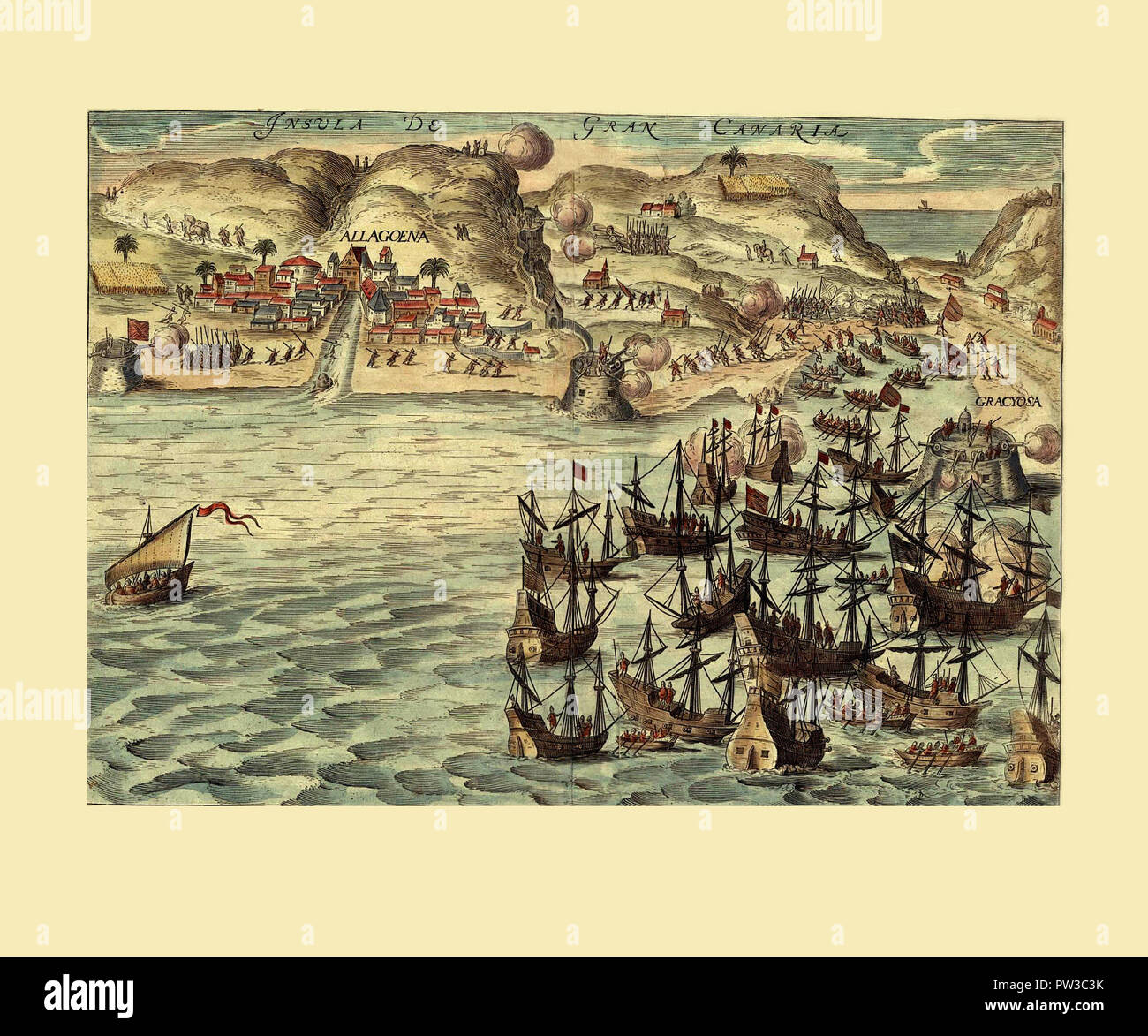La carte de Gran Canaria 1680 Banque D'Images