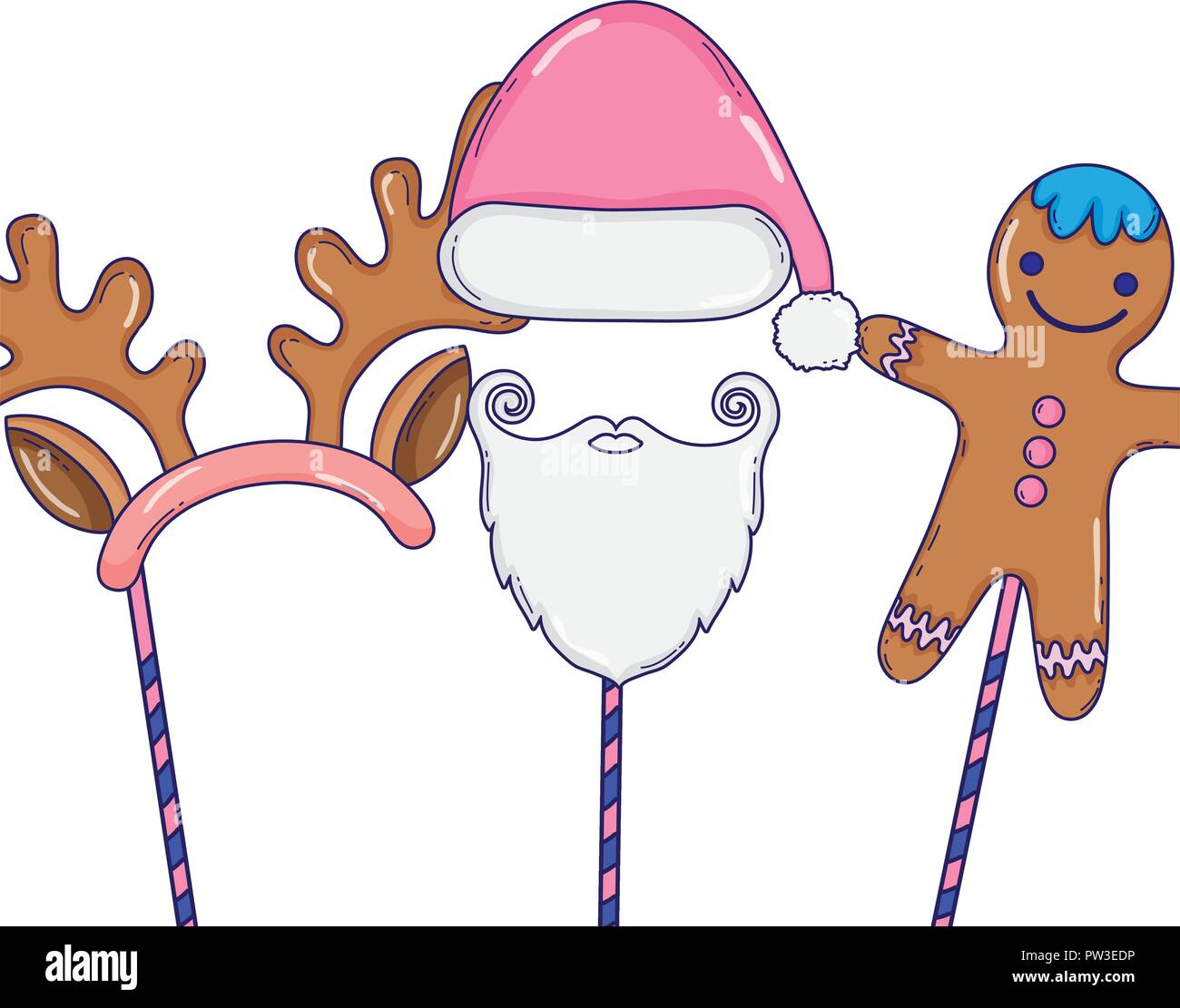 Stand de Noël Accessoires dessins animés Illustration de Vecteur