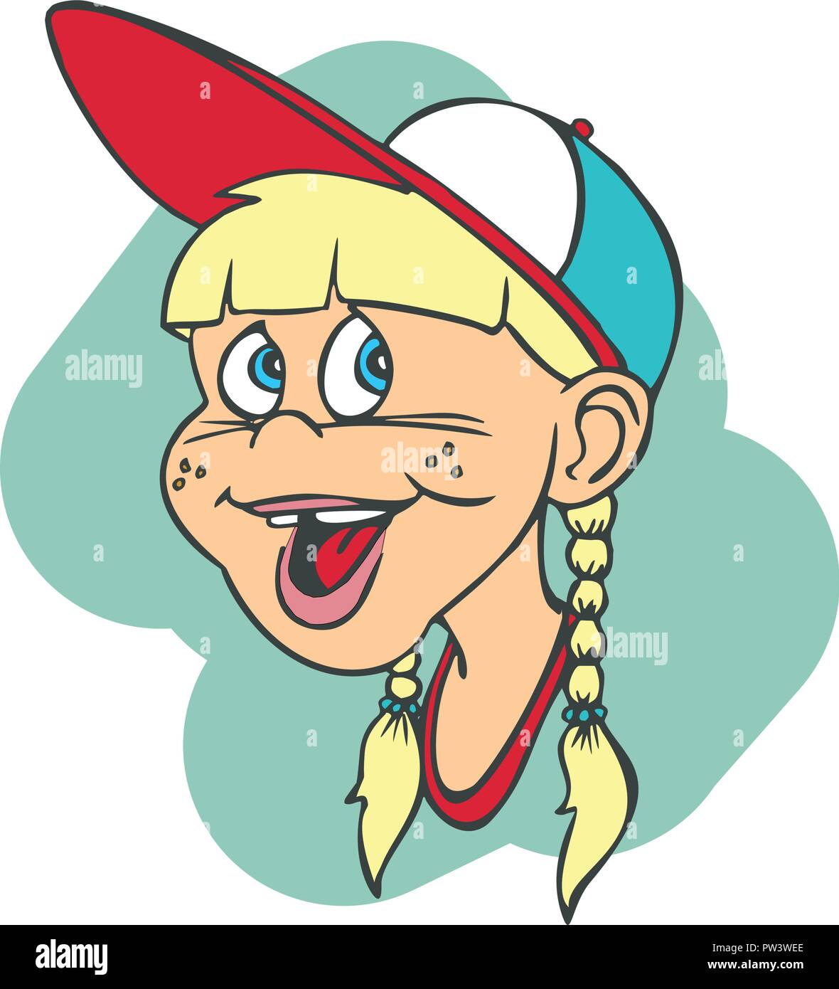 Anak Perempuan Kartun Wajah Vecteurs Et Illustration Image