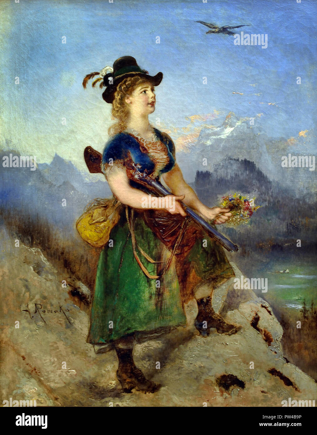Geierwally 1880 par Anton Romako 1832 - 1889 peintre autrichien. L'Autriche . ( Anton Romako a été l'un des grands pionniers du modernisme ) Banque D'Images