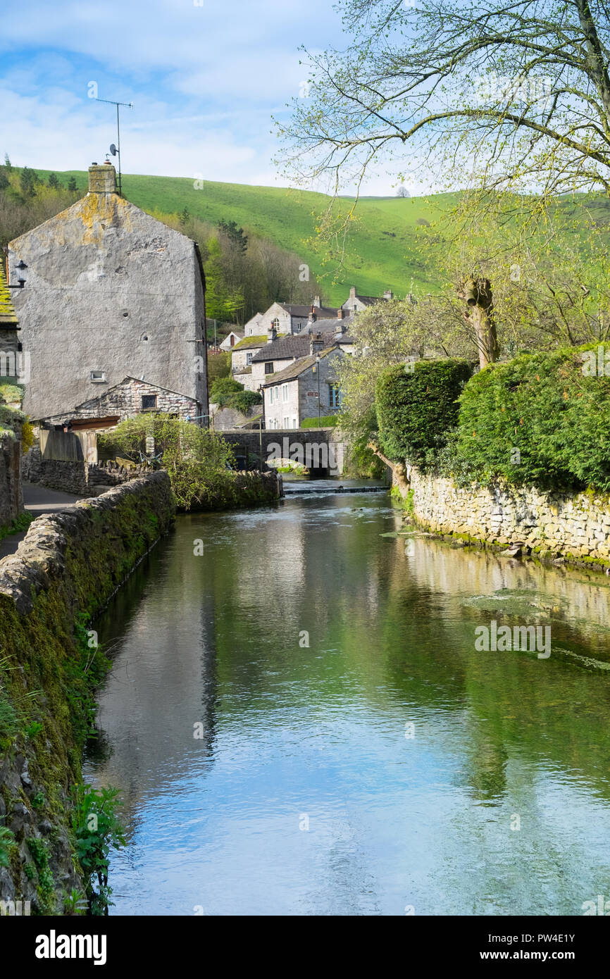 Castleton cottages dans le Peak District National Park Banque D'Images