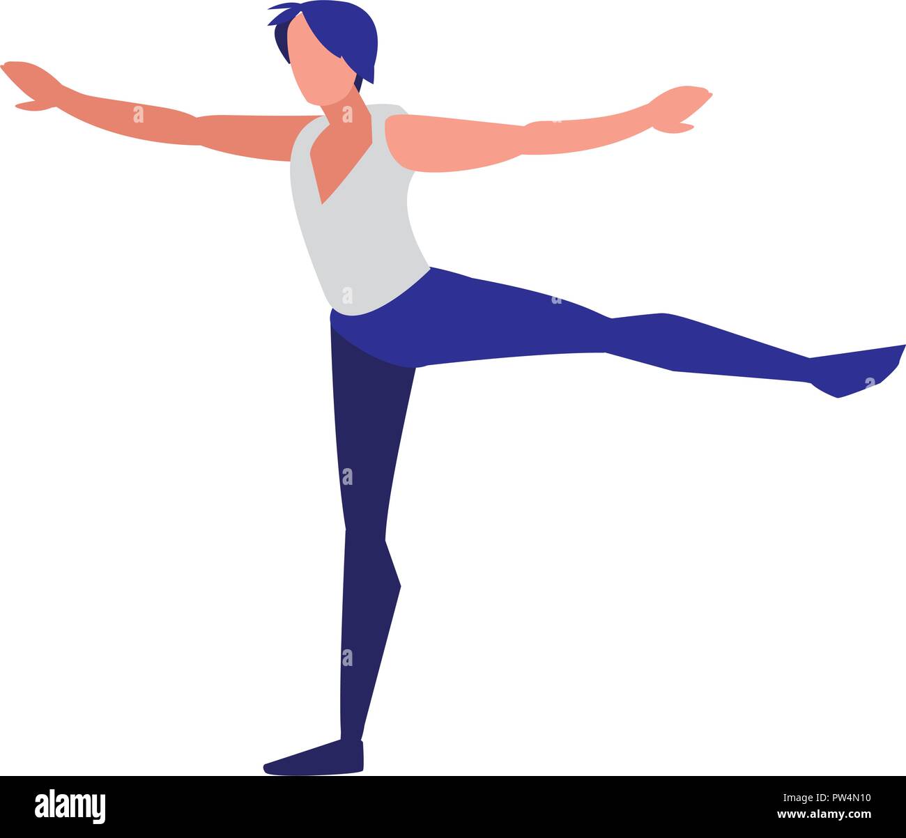Danseuse de ballet homme icône sur fond blanc, design coloré. vector illustration Illustration de Vecteur