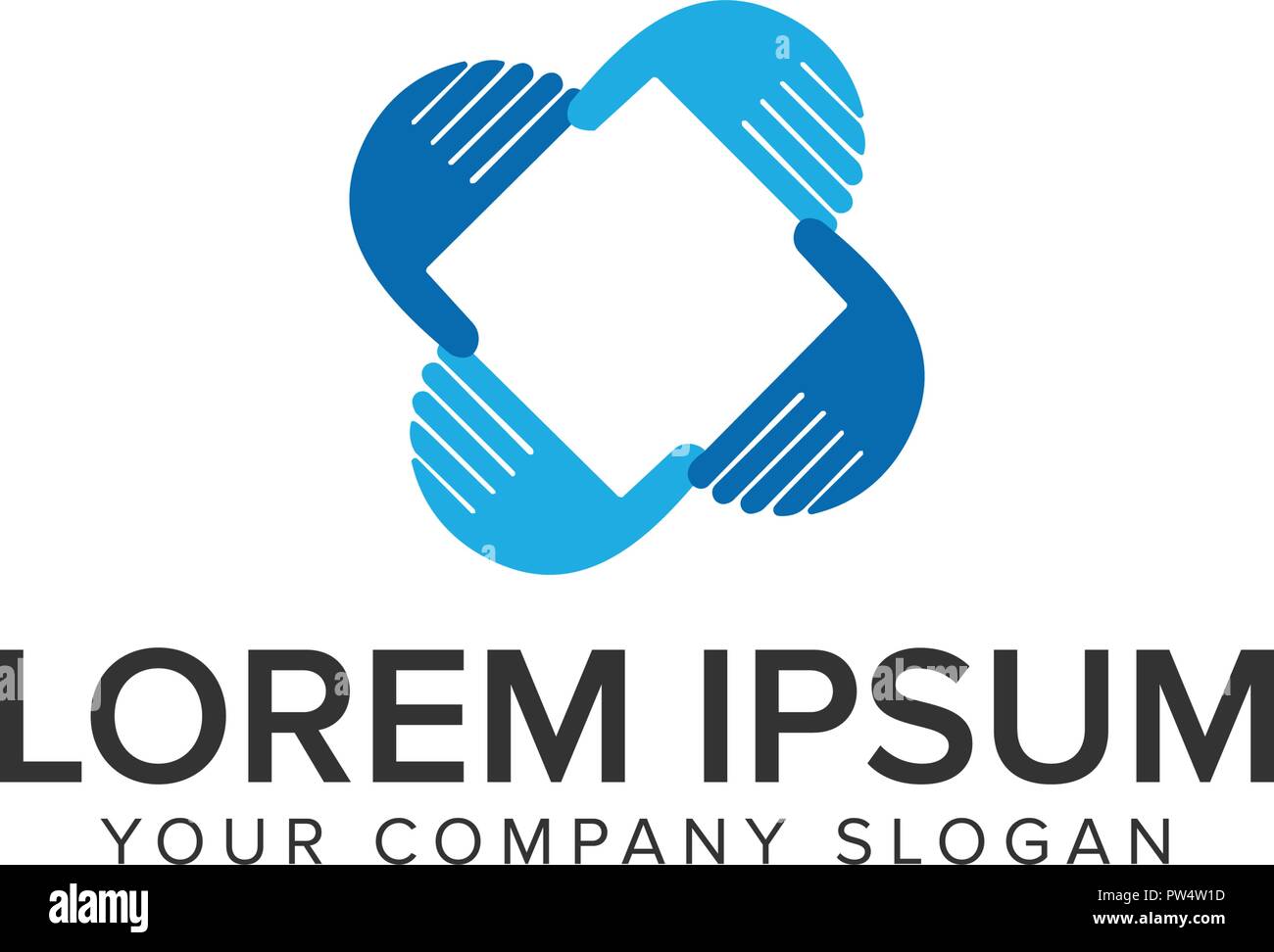 Logo de soins des mains Illustration de Vecteur