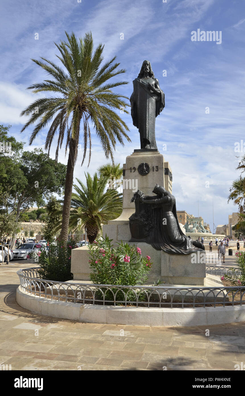 Le monument aux morts dans la banlieue de La Valette à Malte Floriana Banque D'Images