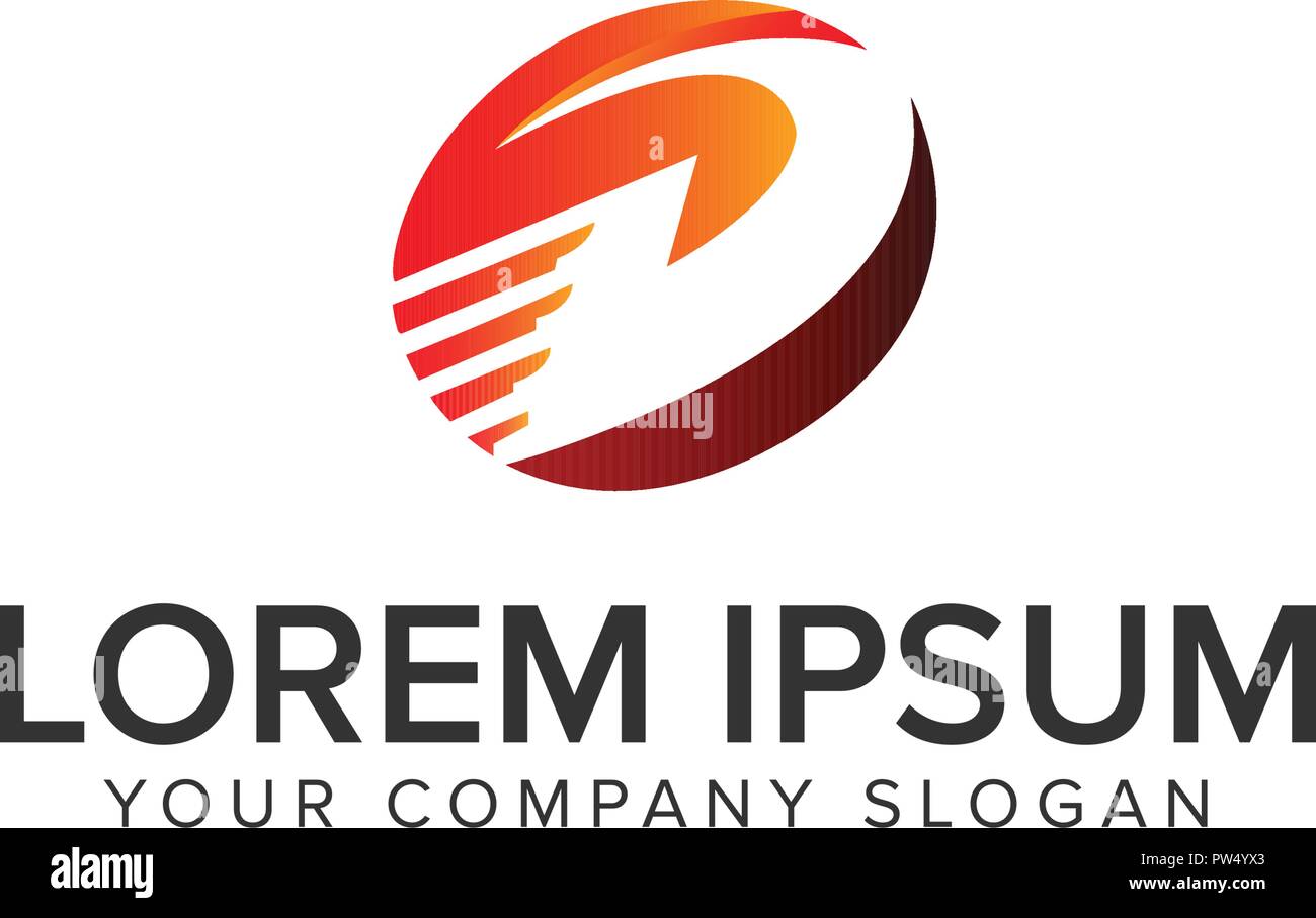 Lettre d cercle vitesse concept design de logo. modèle vecteur entièrement modifiable Illustration de Vecteur