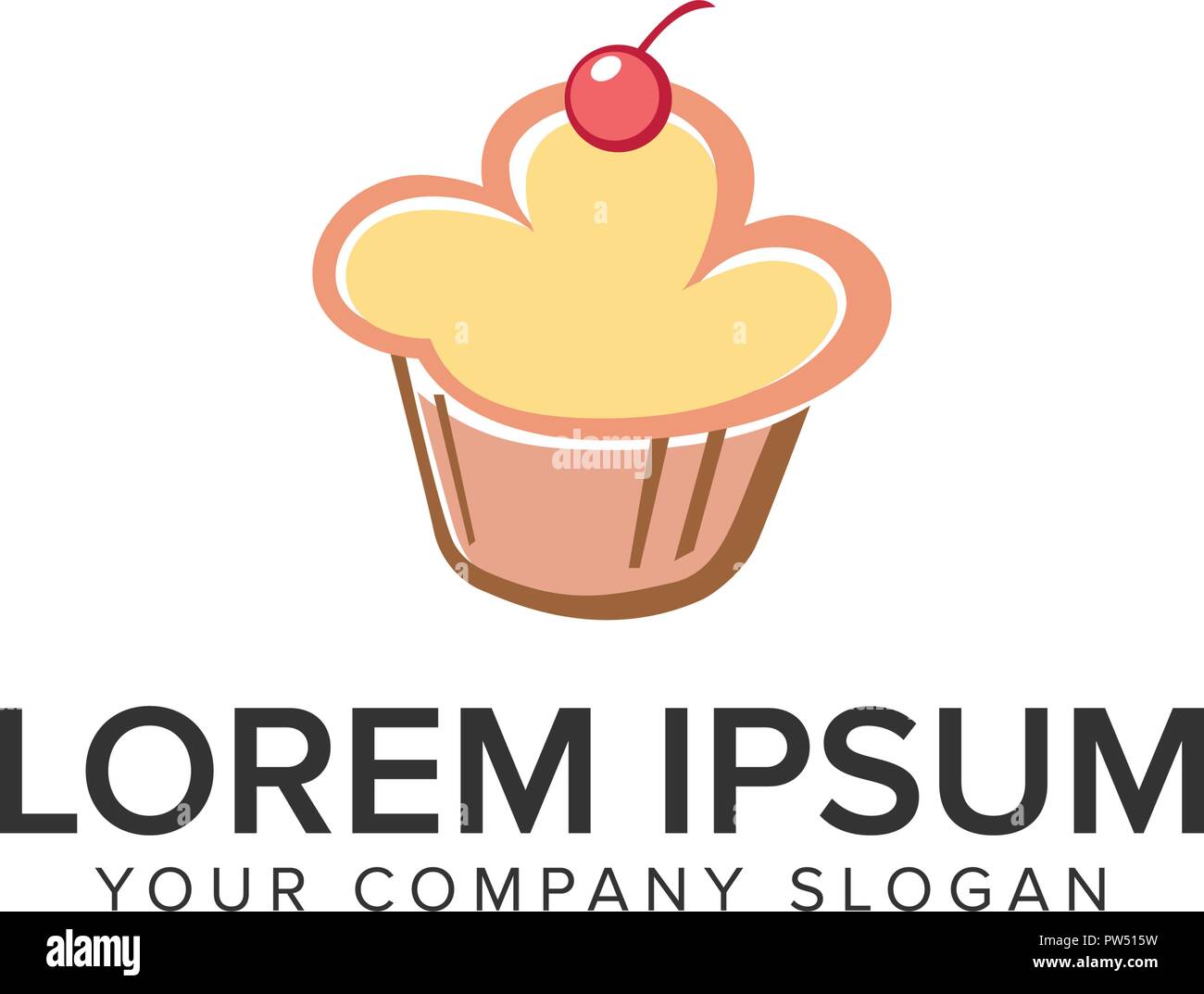 Logo design concept alimentaire gâteau. modèle vecteur entièrement modifiable Illustration de Vecteur