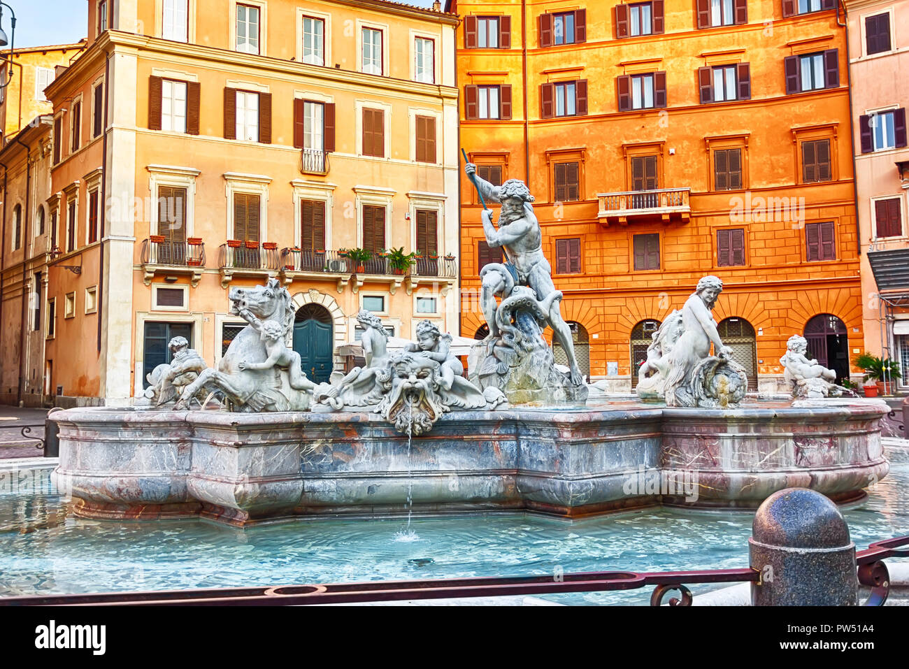 Célèbre place Navone avec la Fontaine de Neptune, Rome, Italie Photo