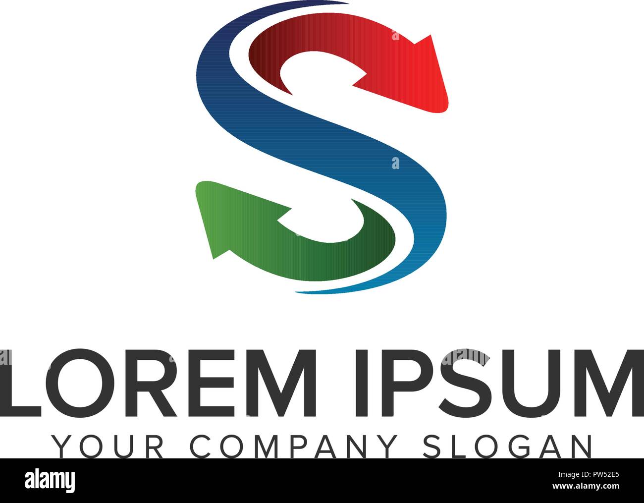 Lettre S entrée sortie concept design de logo. modèle vecteur entièrement modifiable Illustration de Vecteur