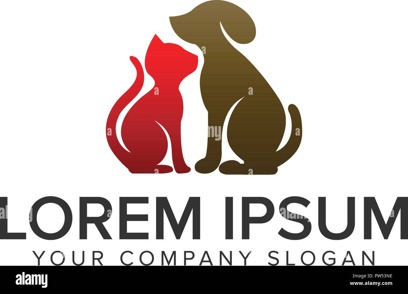 Chien Chat logo design concept modèle. vecteur entièrement modifiable Illustration de Vecteur