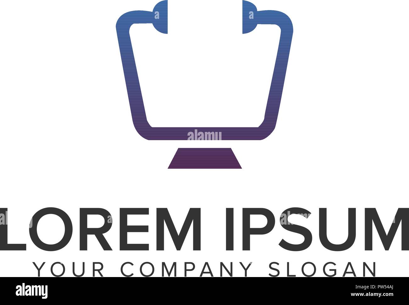 L'écran du bureau médecin logo design concept modèle. Illustration de Vecteur