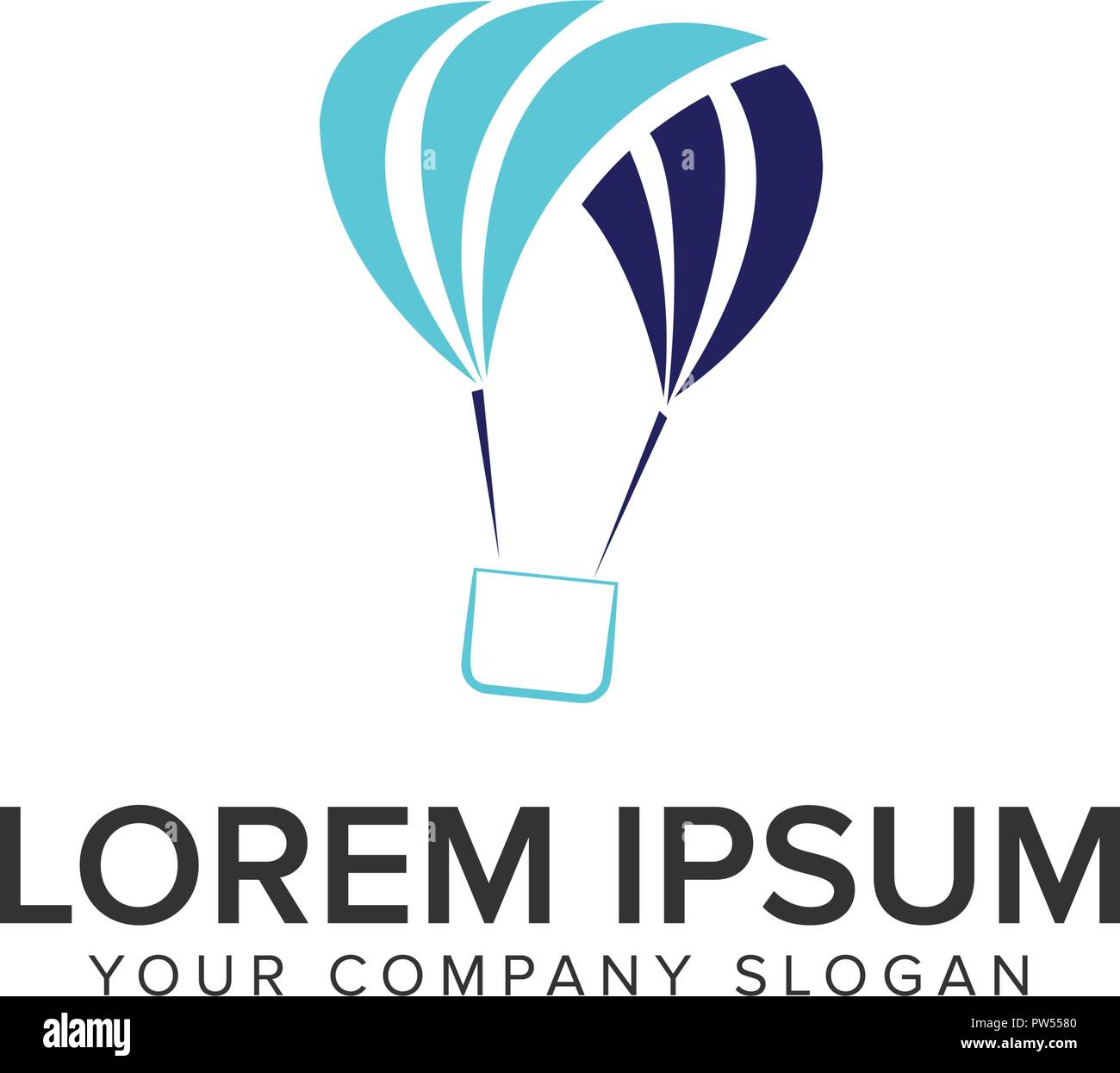 Skydive avec fort logo design concept modèle. Illustration de Vecteur