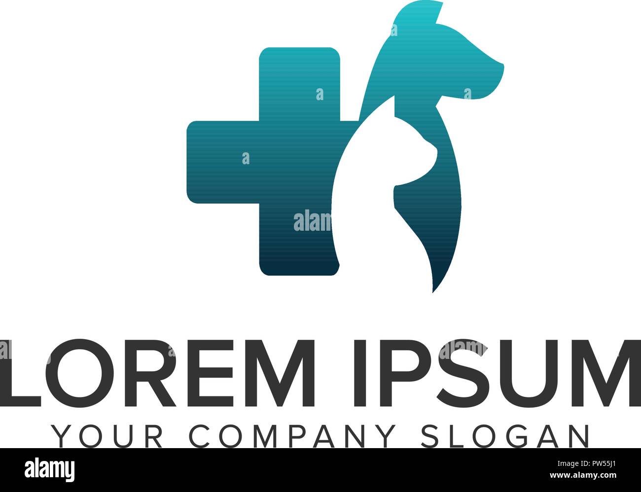 Des animaux chien chat logo design concept modèle. Illustration de Vecteur