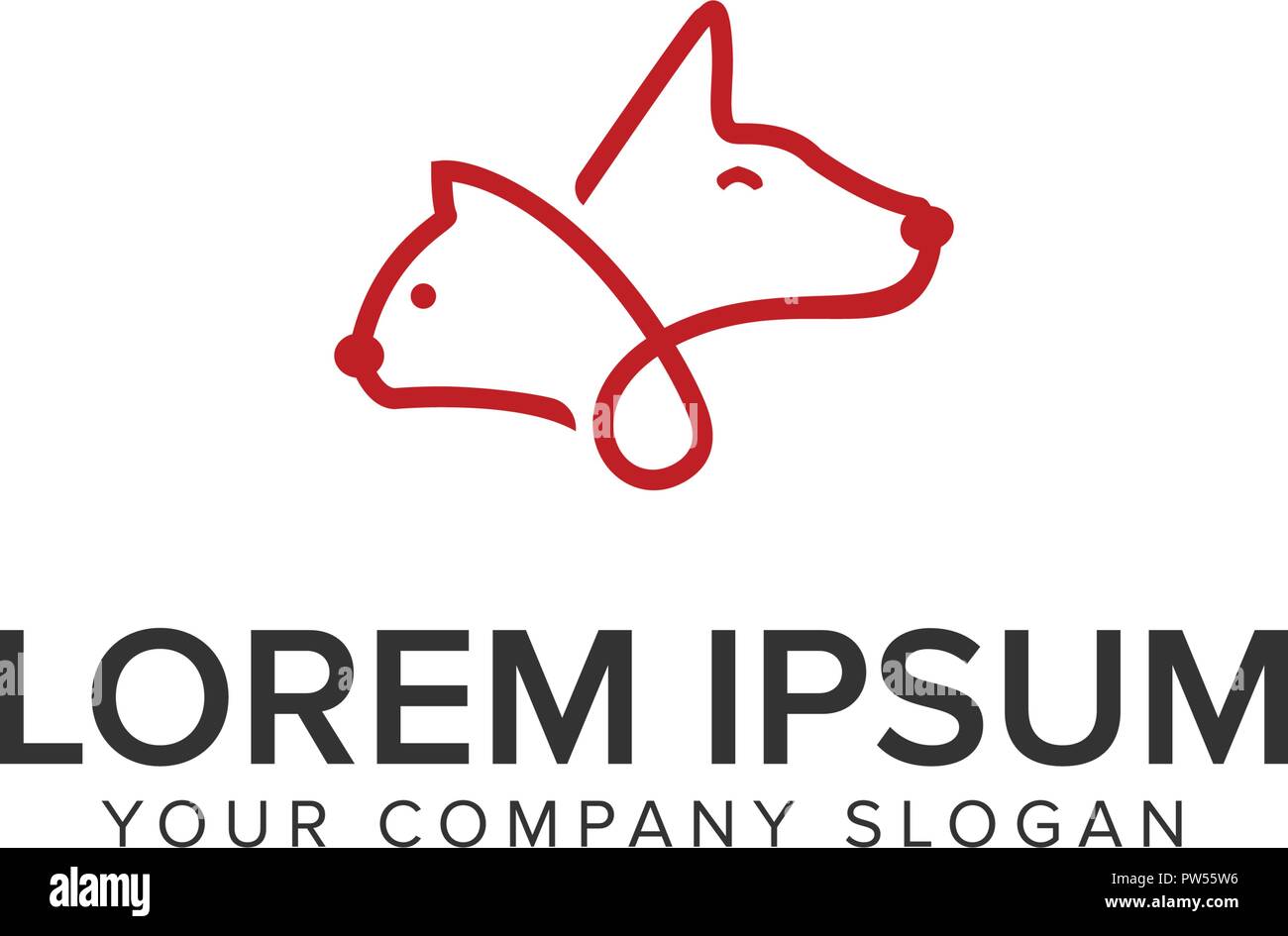 Chien Chat Line Logo Design Minimaliste Concept Modele Image Vectorielle Stock Alamy Chien Chat Line Logo Design Minimaliste Concept Modele Image Vectorielle Stock Alamy